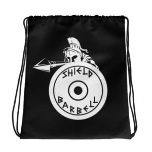 Shield Barbell Drawstring Bag